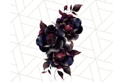 Gothic Floral PNG, Dark Aesthetic Flowers Clipart Print Product Image 4