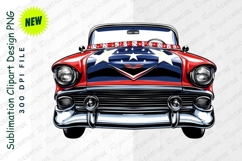Patriotic Classic Car Clipart Png Illustration Product Image 1