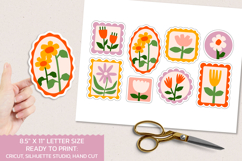 Vintage Flowers Sticker Bundle | Floral Stamp Stickers Sheet Product Image 2