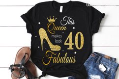 40th birthday svg, Queen Birthday 40th Svg, 40th Birthday sv Product Image 2