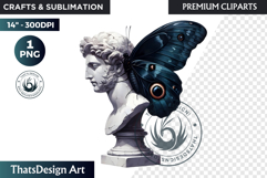Dark Academia PNG, Gothic Butterfly Clipart Moody ephemera Product Image 1