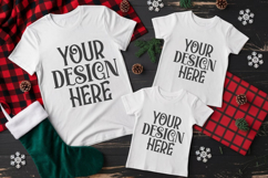 Christmas Family Matching Group Flat Lay T-Shirt Mockups Product Image 1
