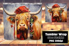 Highland Cow Snowy Glow Tumbler Design 20oz Product Image 1