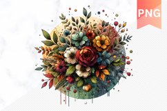 Autumn Botanical Sublimation - Clipart PNG Design Product Image 1