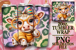 Dreamy Reflections 20oz tumbler wrap, Cute Cow Product Image 1