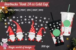 Christmas gnomes SVG, Full Wrap Venti Cold Cup 24 oz Product Image 1