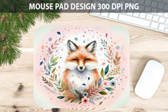 Watercolor Fox Mouse Pad Sublimation - Valentines PNG Product Image 1
