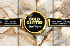 Gold Marble Digital Papers - 04 variations Product Image 1
