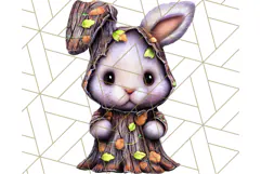 Halloween Bunny Clipart, Cute Bunnies in Costumes PNG Product Image 4