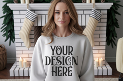 Ash Gildan 18500 Sweatshirt Mockup, Unisex mockups Product Image 1