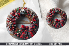 Wreath Stained Glass Ornament PNG, Digital Download File Product Image 1