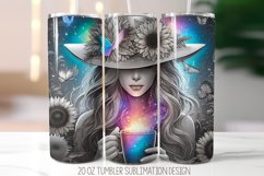Floral Girl Tumbler Sublimation Design | 20oz Skinny Tumbler Product Image 1