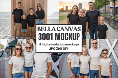 Bella Canvas 3001 Family Group Mockup | Matching T-Shirt Fla Product Image 1