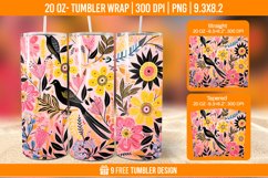 Sparrow Tumbler Wrap Designs, Sublimation Wrap Product Image 1