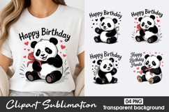 Panda Happy Birthday Clipart PNG Product Image 1