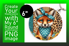 Chic Round Design for Keychain PNG , Cute Animals Product Image 1