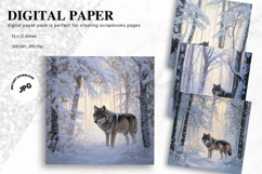 Wolf Wall Art Digital Paper Backgrounds Printable Scrapbook Product Image 1