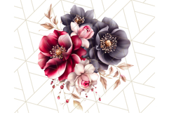 Gothic Floral PNG, Dark Aesthetic Flowers Clipart Print Product Image 4