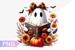 Halloween Ghost And Books Sublimation - Clipart PNG Design Product Image 1