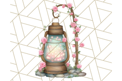Pink Cottagecore Garden PNG Clipart, Vintage Floral Art Product Image 4