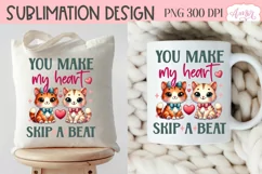 Cute Valentine's day PNG sublimation, You make my heart PNG Product Image 4