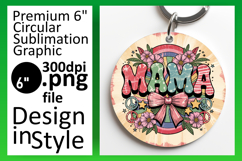 Stylish Circle Design for Keychains , Mama Product Image 1
