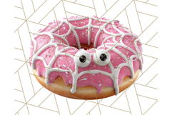 Realistic Halloween Donut Clipart PNG, Spooky Cute Sweets Product Image 4