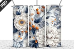 3D Flowers Tumbler Wrap | Sublimation Design | Tumble PNG Product Image 5