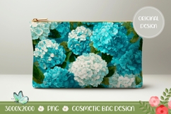 Blue Hydrangea Cosmetic Bag Design, Spring Cosmetic Bag PNG Product Image 1