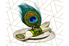 Peacock Christmas Clipart in Jewel Tones, Christmas Png Product Image 4