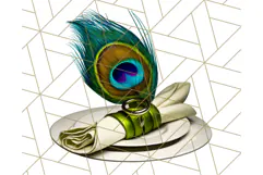 Peacock Christmas Clipart in Jewel Tones, Christmas Png Product Image 4