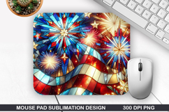 Fireworks Mouse Pad Sublimation, 4th Of July Mouse Pad PNG Product Image 1