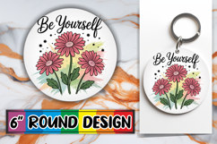Luminous Round Ornaments Sublimation, Flowers Quote Product Image 1