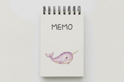 Cute Narwhal Unicorn Whale Ocean Horn PNG Summer dolphin Product Image 5