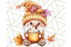 Fall Gnome PNG Clipart, Cute Autumn Gnomes with Pumpkins Product Image 4