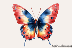 Butterfly Flowers Clipart PNG Product Image 1