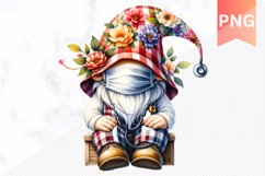 Floral Nurse Gnome Sublimation - Gnome Clipart Design Product Image 1