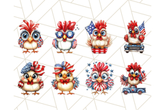 Funny USA Chickens Png, July Red White Blue Farm Clipart Png Product Image 4