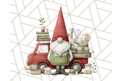 Vintage Truck Christmas Gnomes Clipart PNG, Cute Gnome Png Product Image 4