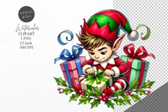 Christmas clipart, Elf clipart, Winter clipart Product Image 1