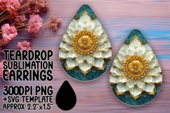 Dynamic Teardrop Earrings Sublimation Artwork , Mandala Product Image 1