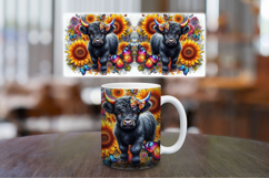 Mug Wrap Sublimation - black highland cow Product Image 1