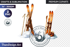 Watercolor Winter Landscape Snowy Cabin Illustration png Product Image 1