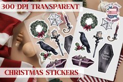 Christmas Sticker Sheet Gothic Dark Winter Holiday PNG Product Image 1