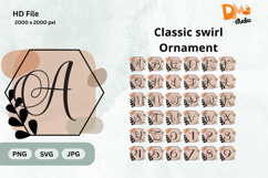 Classic Swirl Ornament Monogram Product Image 1