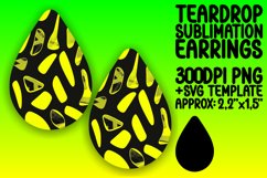 Neon Flare Teardrop Earring Sublimation Design Product Image 1