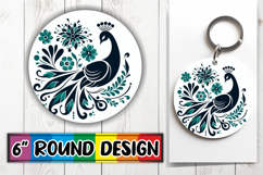 Blissful Round Ornaments Design PNG, Flower Animals Product Image 1