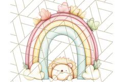 Pastel Plushie Rainbow Clipart PNG, Nursery Baby Animals Png Product Image 4