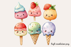 Cute Kawaii Summer Clipart PNG Product Image 1