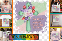 Cheerful PNG Sublimation Art, Cross Product Image 1